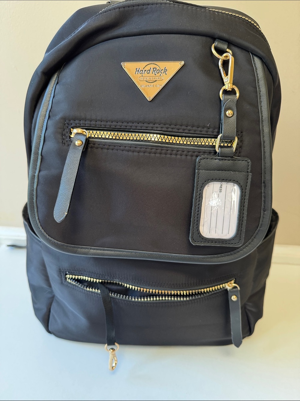 Hard Rock Cafe Black Backpack with Gold Accents - Picture 6 of 12